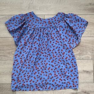 LOFT Blue Floral Blouse